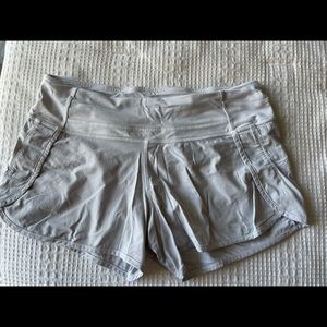 Long white lululemon shorts